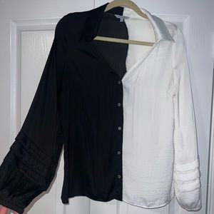 Naked Zebra size Large black and white blouse